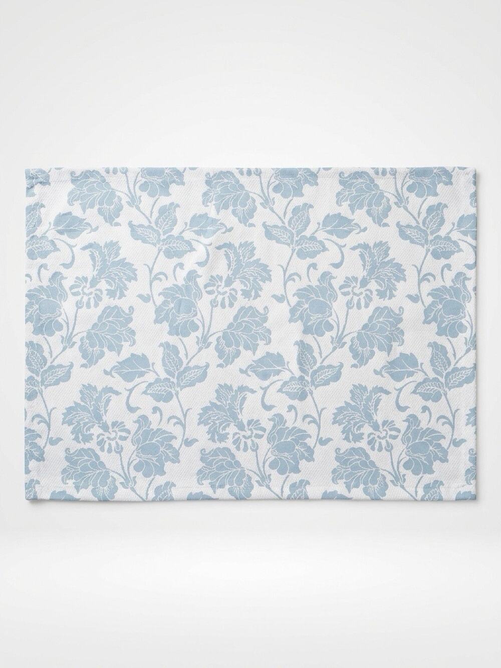 Martha Stewart King Pillow Sham Case100% Cotton White Blue Floral 24x40” Weavers